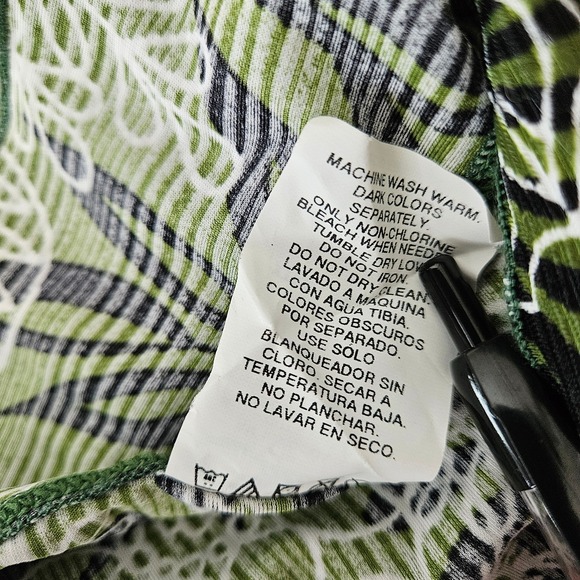Catalina Swim Suit Coverup Skirt Green Floral Xtra Life Lycra Tie Wrap Small - Picture 4 of 4